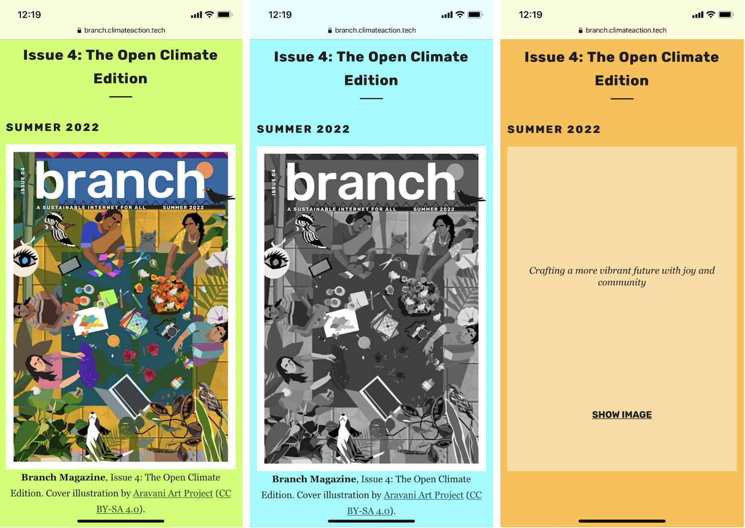 Screenshot of branch magazine